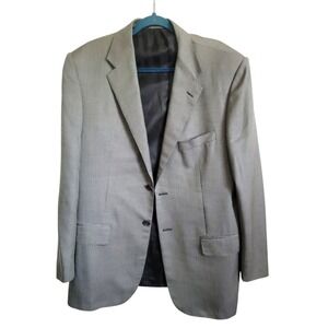 Corneliani Blazer Sport Coat Wool Silk Houndstooth Saks Fifth 54R Brown Black